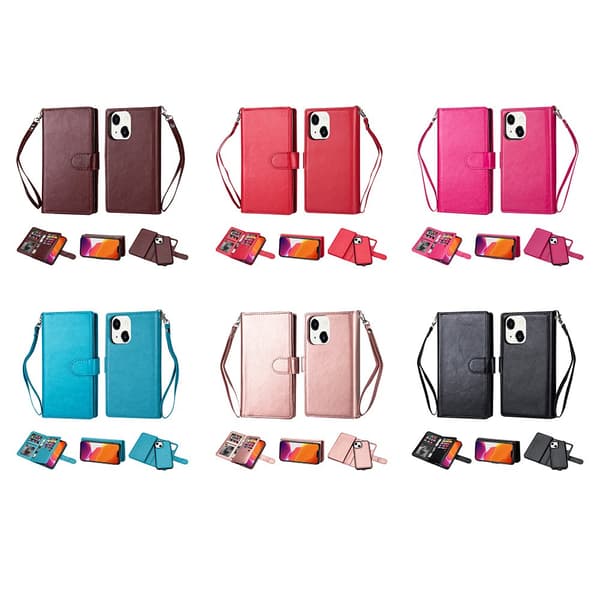 Leman Robust Elegant 9-Kort Plånboksfodral kompatibelt med iPhone 13