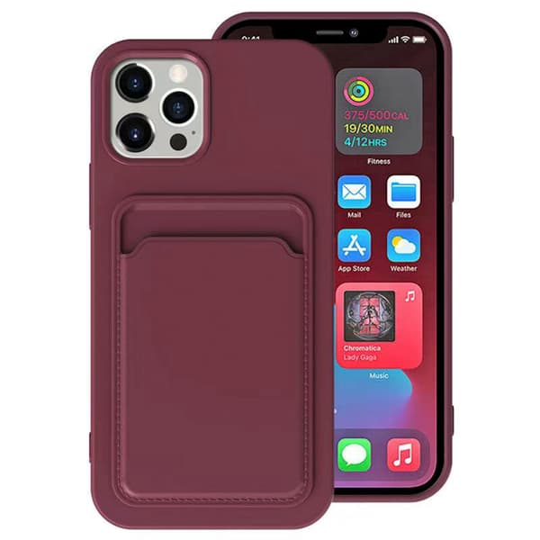 iPhone 13  robust silikonskal med kortfack.