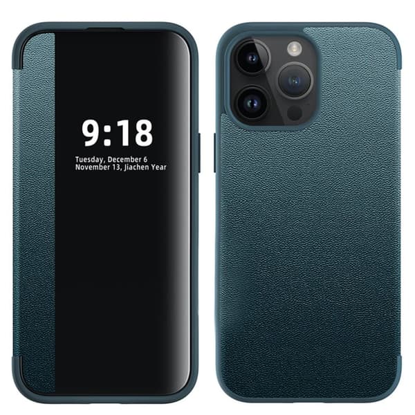 iPhone 14 Pro Max  Läderfodral med Visningsfönster