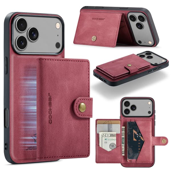 iPhone 17 Pro Max Plånboksskal  4 Kort + Sedlar