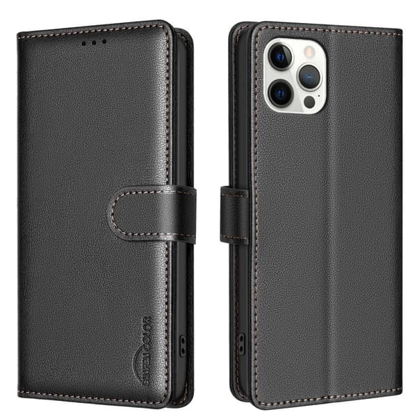 Plånboksfodral med RFID-blockering kompatibel med iPhone 16 Pro Max