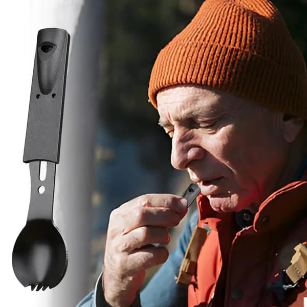 Multifunktionell skedkniv, backpacking tillbehör