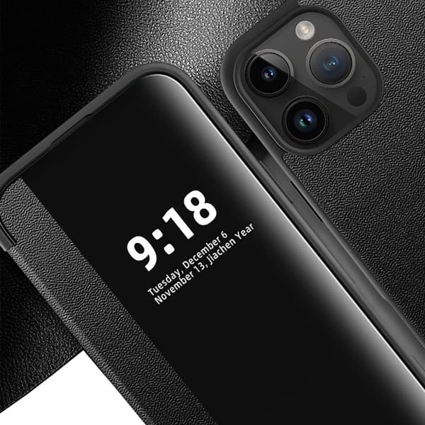 iPhone 14 Pro Max  Läderfodral med Visningsfönster