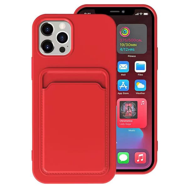 iPhone 13  robust silikonskal med kortfack.