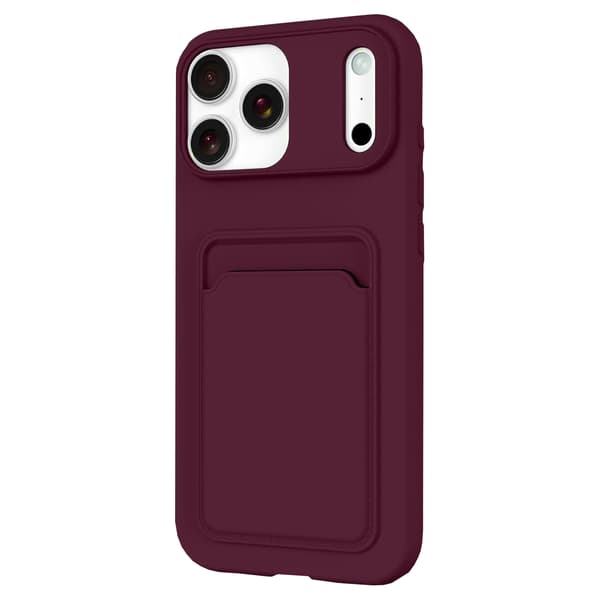 Silikonskal med slitstarkt kortfack för iPhone 17 Pro Max.
