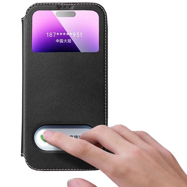 Proffsigt läderskal iPhone 15 Pro Max  elegant och hållbart.