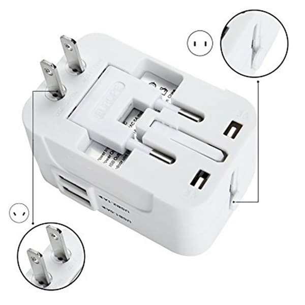 Universal 2st USB Reseadapter Väggadapter