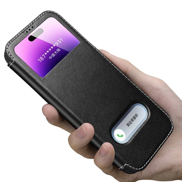Proffsigt läderskal iPhone 15 Pro Max  elegant och hållbart.