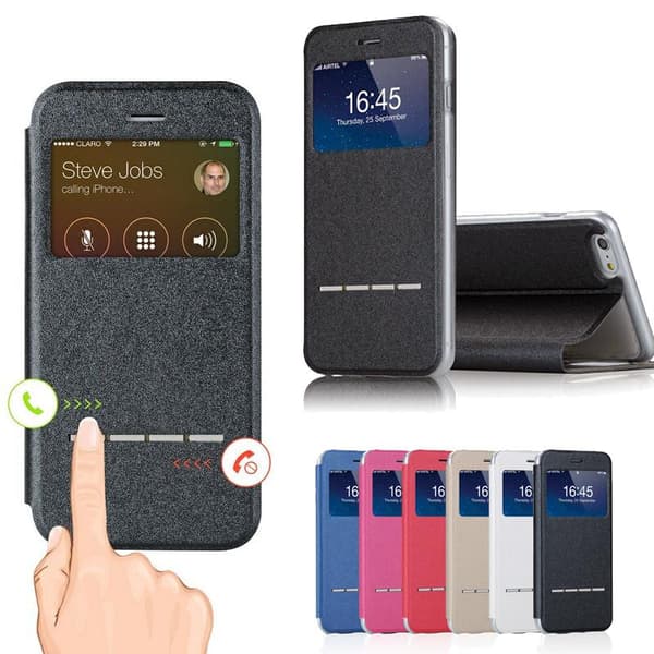 iPhone 6plus Smartfodral med f�nster & svarsfunktion (ROSA)