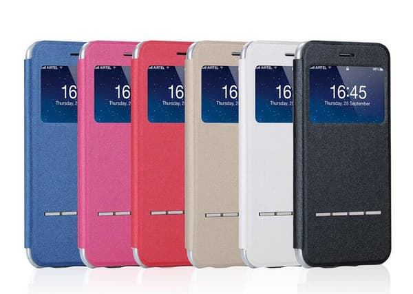 iPhone 6plus Smartfodral med f�nster & svarsfunktion (ROSA)