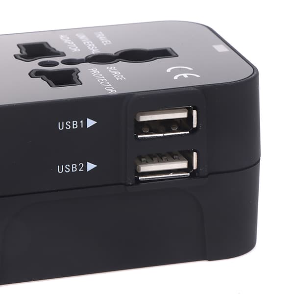 Universal 2st USB Reseadapter Väggadapter