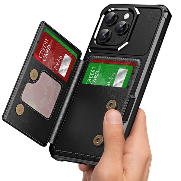 iPhone 12 Pro Max Plånbok  Upphöjda Kanter & Luftkuddar