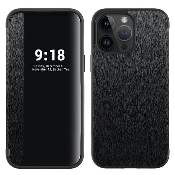 iPhone 14 Pro Max  Läderfodral med Visningsfönster