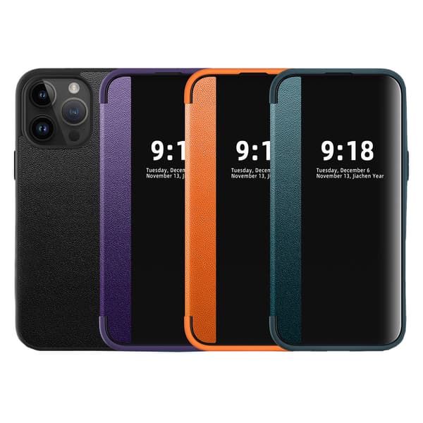 iPhone 13 Pro Max PU-läderfodral med smart funktion