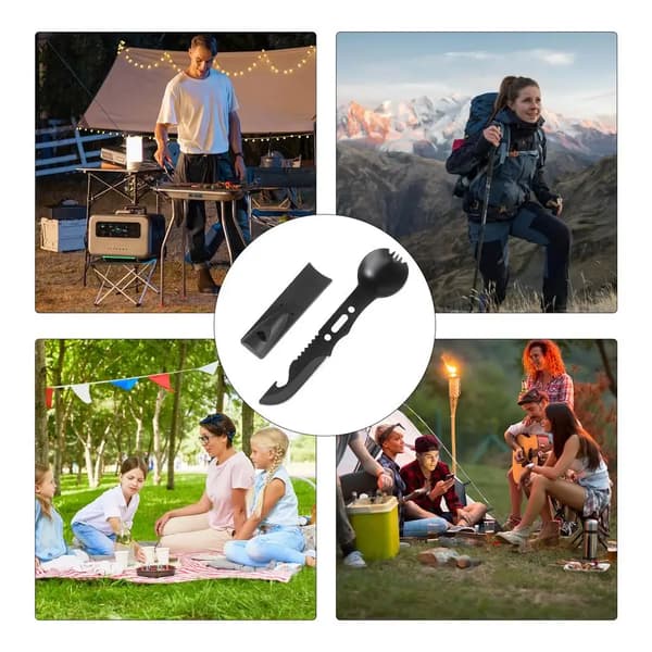 Multifunktionell skedkniv, backpacking tillbehör