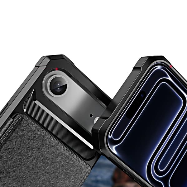 iPhone 17 Air Stötdämpande Läderlook Skal