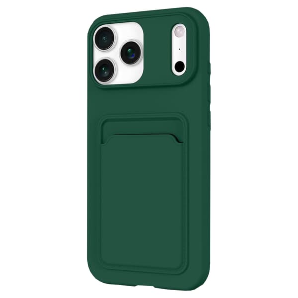 Silikonskal med slitstarkt kortfack för iPhone 17 Pro Max.