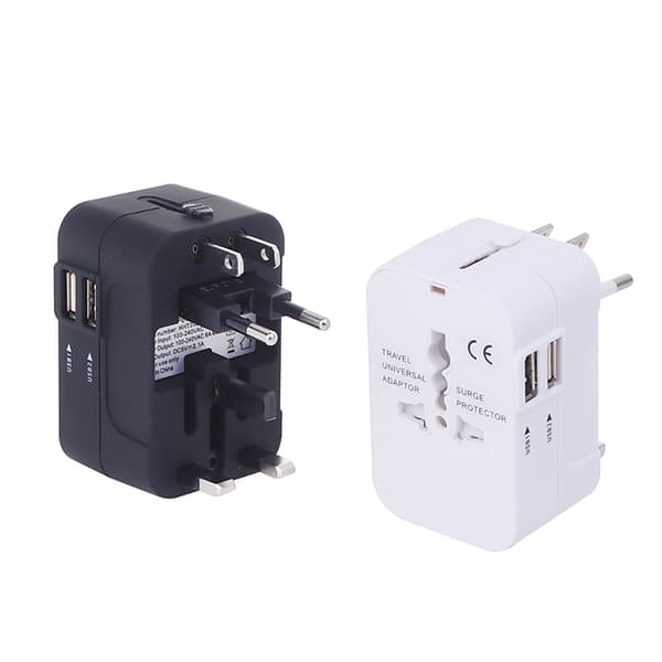 Universal 2st USB Reseadapter Väggadapter