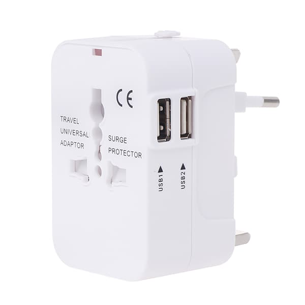 Universal 2st USB Reseadapter Väggadapter