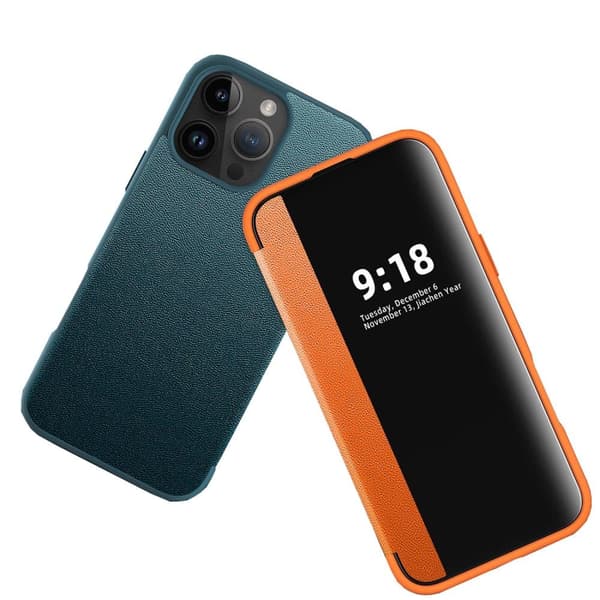 iPhone 14 Pro Max  Läderfodral med Visningsfönster