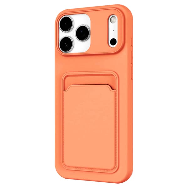 Silikonskal med slitstarkt kortfack för iPhone 17 Pro Max.