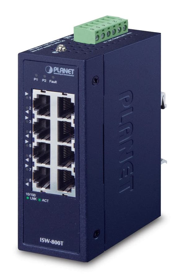 PLANET ISW-800T Unmanaged L2 Fast Ethernet (10/100) Blue
