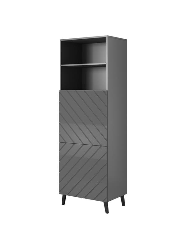 Cabinet ABETO 60x40x176.5 cm Graphite/Glossy Graphite