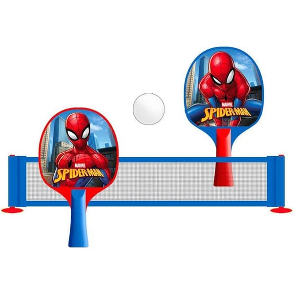 MARVEL 2-in-1 Ping-Pong Learning Set - Spider-Man - 2 Paddles + 5 Balls + Suction Cup Net