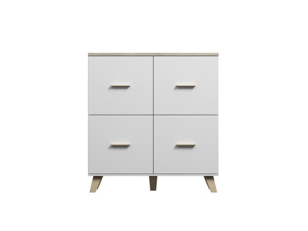 Cama Sideboard LOTTA 110 4D White + Sonoma Oak
