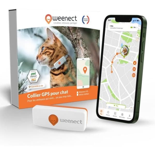 Weenect XS GPS Tracker for Cats - White Edition 2023