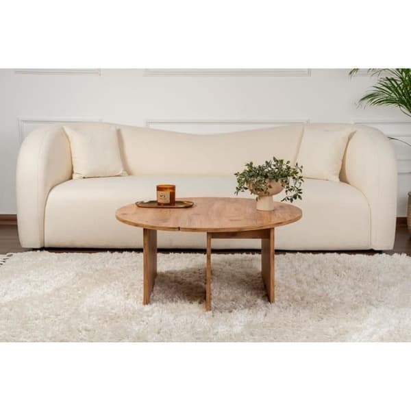 MOIRA Round Coffee Table - Atlantic Pine - 90 x 90 x 41 cm