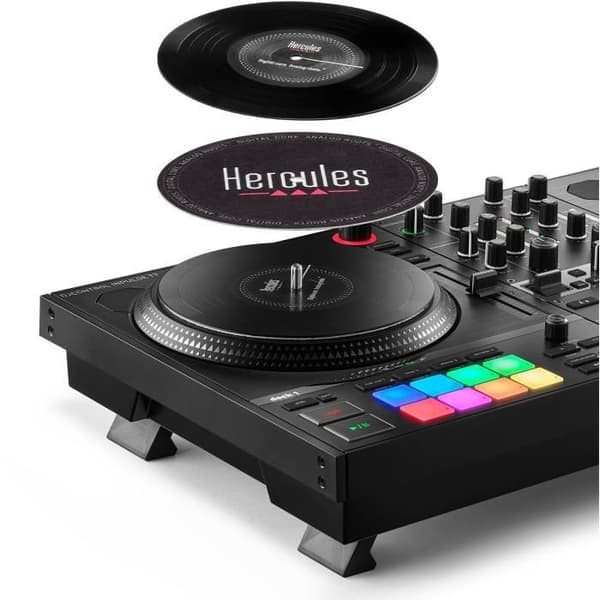 HERCULES DJCONTROL INPULSE T7 - Black Motorized DJ Controller with Two Decks