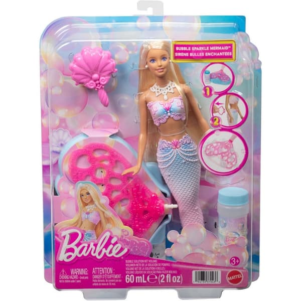 Barbie → Bubbling Mermaid → Magical Tail Fin → Ages 3+