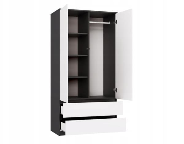 Malwa SS-90 Wardrobe - Anthracite/White