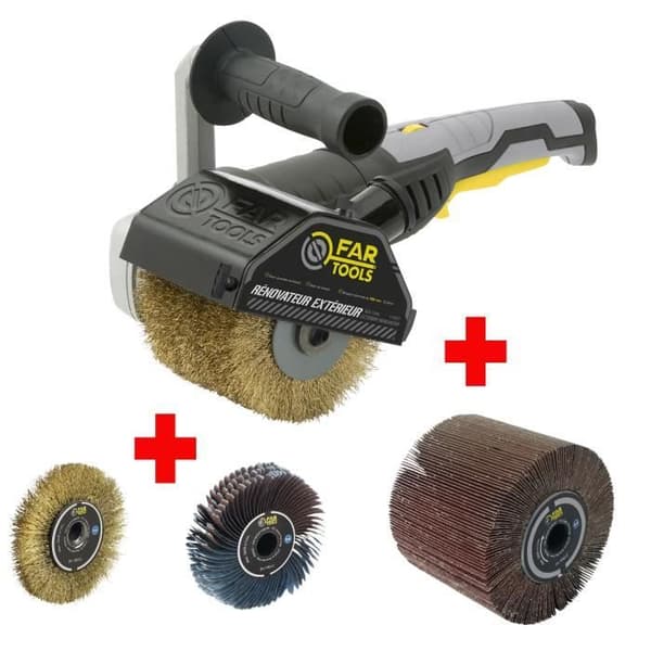 FARTOOLS REX120C Exterior Renovator Pack - Precision Metal Brush + Abrasive Nylon Brush