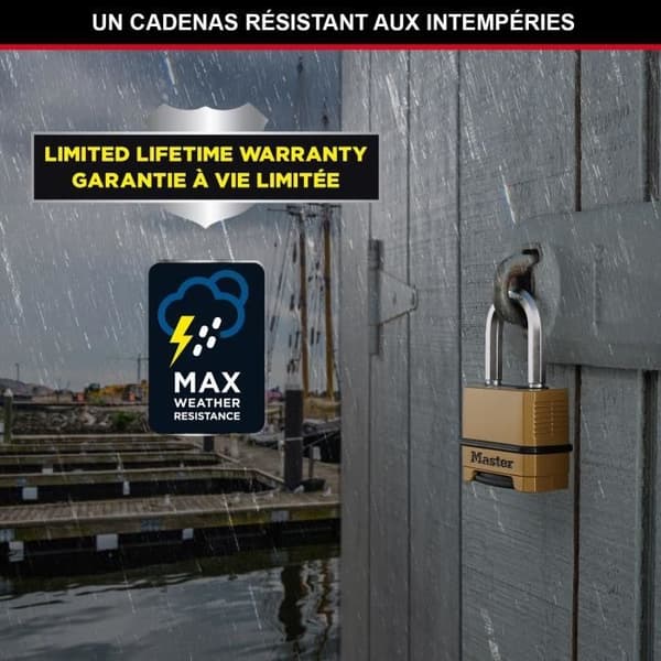 MASTER LOCK High Security Padlock - M175EURDLF - Combination - Zinc - L-Shackle - Outdoor