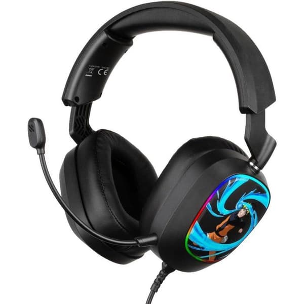 Konix Wired Gaming Headset - Naruto Shippuden - 7.1 PC - 50 mm Drivers - Microphone - 2 m Cable - LED - Black