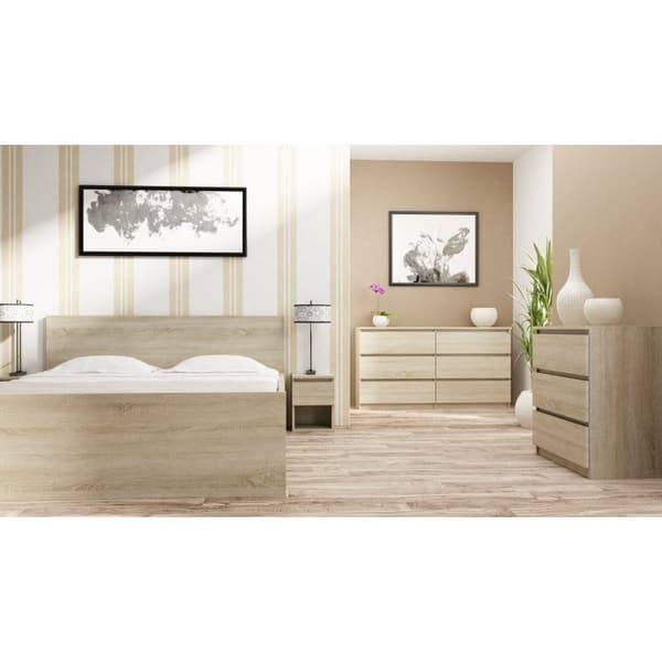 M2 Topeshop Nightstand 2 Drawers Sonoma Oak