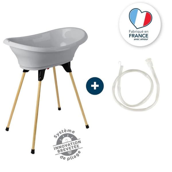 THERMOBABY VASCO Charming Grey Bath Kit - Bathtub + Feet + Drain Hose