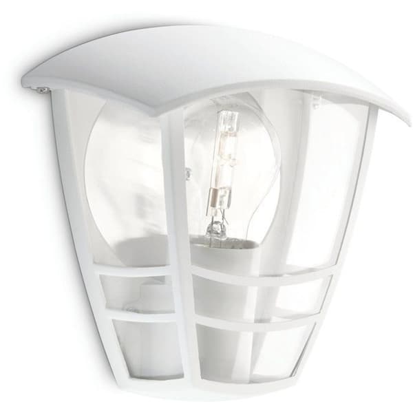 PHILIPS Wall Light - Creek - White - 1x60W - 230V Socket - E27 - IP44