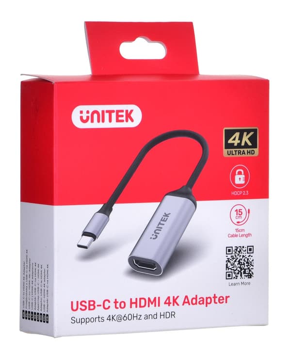 USB-C to HDMI 4K Adapter - 60Hz - Compatible with Mac, Windows, Chrome, Linux