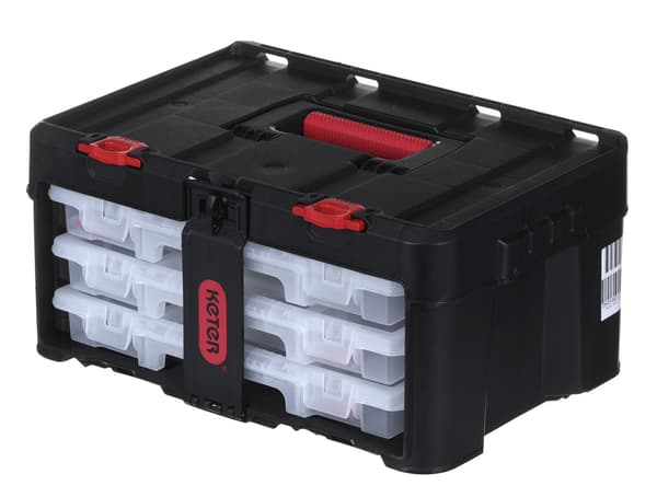 KETER Toolbox Stack'N'Roll (17210831/253380) with 3 Organizers Black
