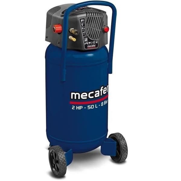 MECAFER Vertical Compressor - 50 L - Oil-free - Blue
