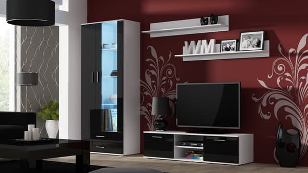 Cama TV Stand SOHO 140 White/Black Gloss