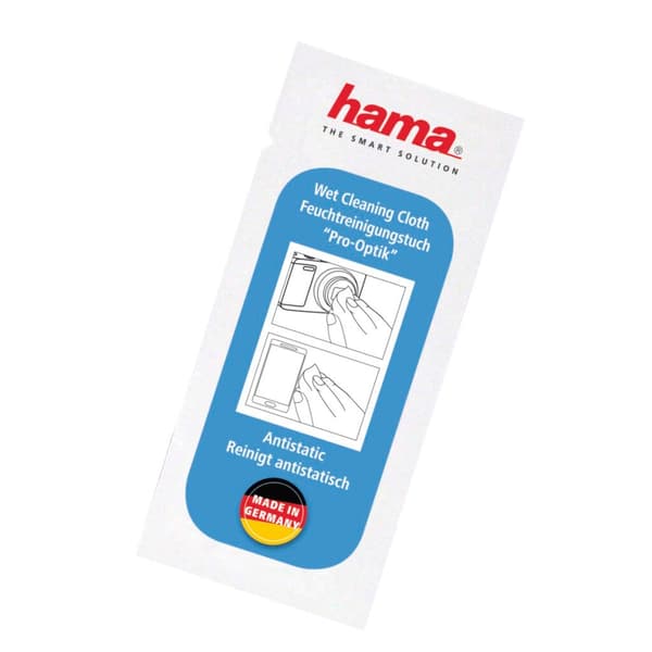 Hama Pro-Optik Cleaning Wipes - 30 Moist Microfiber Cloths - Grey
