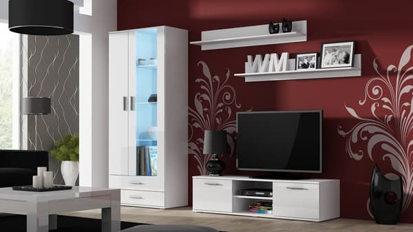 Cama Display Cabinet SOHO S6 2D2S White/Glossy White