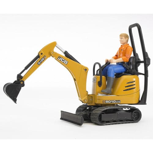 Bruder Micro Excavator with Bworld Figure - JCB 8010 CTS