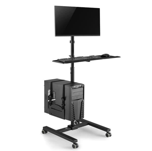 Maclean Mobile Computer Station Stand on Wheels Max 17-32" Max 20 kg MC-793
