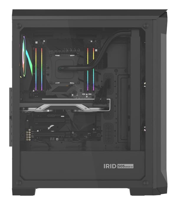 GENESIS Irid 505 ARGB Midi Tower Case Black Transparent