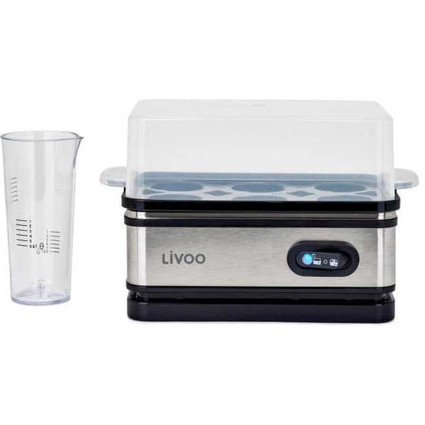 Egg cooker - LIVOO - DOC290 - 400W - 6 eggs - Stainless steel - Keep warm function - Egg rack, lid and measuring